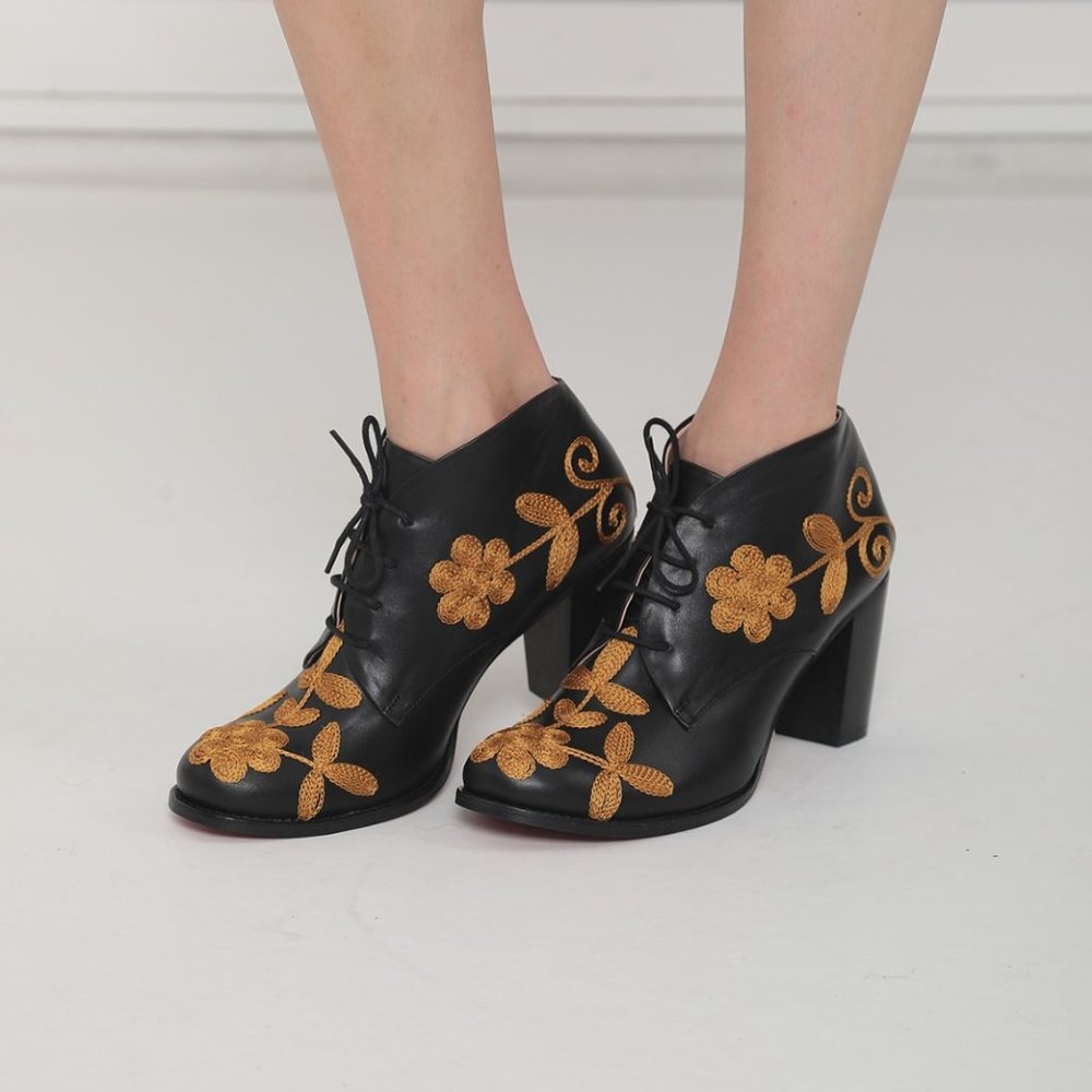 Embroidery Very Chic Shoes, Ankle Boots, Genuine Leather, Comfy Shoes, Ankle Boo